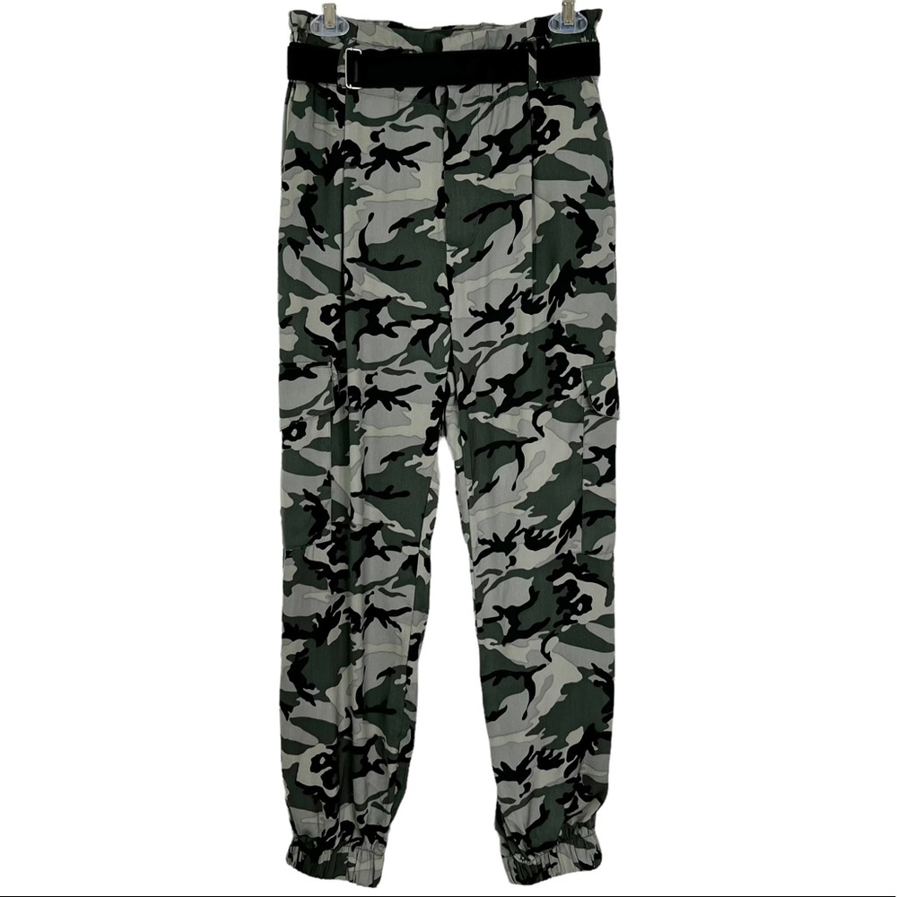 NWOT Elan Camouflage Jogger Pleated Belted Trouser Pants Size S